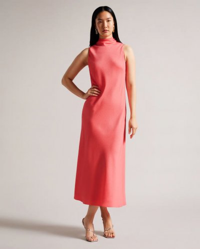 Eleanar Cowl Neck Sleeveless Midi Slip Dress