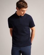 Speysid Short Sleeve Textured Zip Polo Shirt