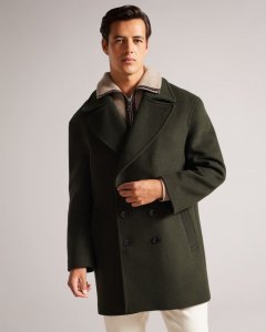 Kilcot Peacoat With Faux Leather Trim