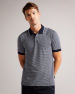 Taigaa Short Sleeve Regular Striped Panelled Polo