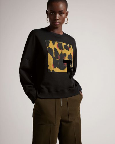 Leperd Leopard Print Graphic Jumper