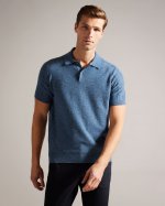 Ustee Marled Polo Shirt With Cable Knit