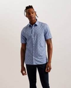 Barhill Short Sleeve Geometric Print Shirt