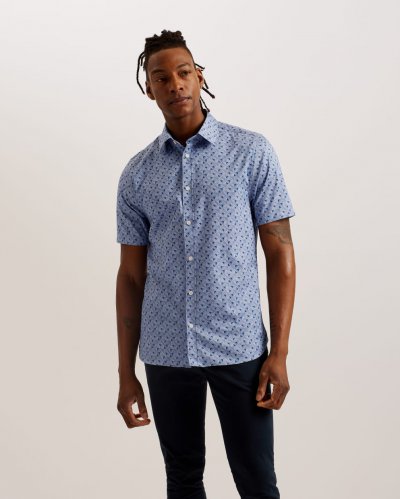 Barhill Short Sleeve Geometric Print Shirt