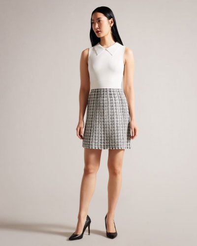 Diveena Knit Bodice Shift Dress