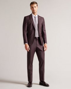 Ivyts Slim Fit Maroon Suit Trousers