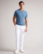 Durdle Textured Stripe Knitted Polo Shirt