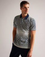 Gaelic Short Sleeve Houndstooth Print Polo