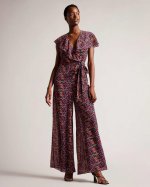 Surya Ruffle Front Wide Leg Jumpsuit