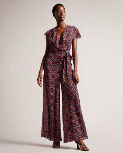 Surya Ruffle Front Wide Leg Jumpsuit