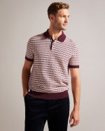 Notae Geometric Knit Polo Shirt