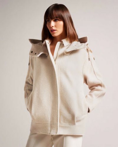 Dennia Oversized Wool Parka With Detachable Hood