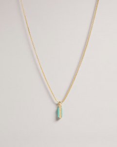 Gianni Gem Bar Pendant Necklace