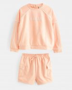 Cleeyo Picot Trim Sweatshirt And Shorts Set