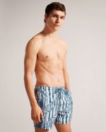 Peaty Butterfly Stripe Print Swim Shorts