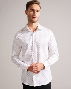 Ardea Long Sleeve Geometric Print Shirt