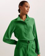 Marylou Silk Shirt With Stand Collar