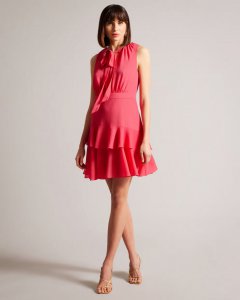 Zandaa Asymmetric Tiered Mini Dress