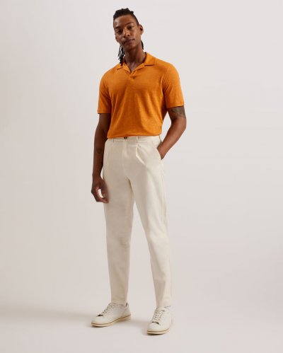 Flinpo Linen Revere Collar Polo Shirt