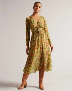 Umah Floral Tie Waist Midi Dress