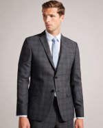 Zionsj Slim Fit Wool Check Suit Jacket