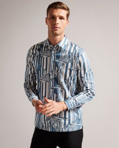 Chorley Long Sleeve Butterfly Stripe Print Shirt