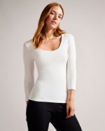 Carsha Fitted Scoop Neck Top