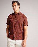 Chapln Short Sleeve Coral Print Shirt