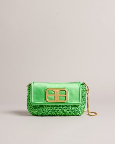 Tikyra Satin Crochet Crossbody Bag