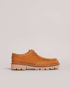 Clerdd Chunky Sole Suede Moccasin Shoes