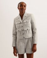 Osamu Boxy Fit Cropped Boucle Jacket