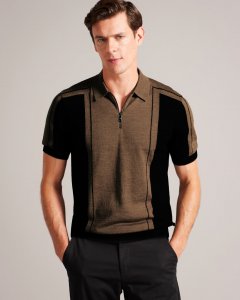 Jesty Short Sleeve Wool Zip Polo Shirt