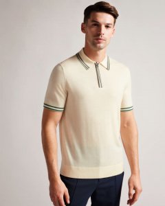 Pierrot Short Sleeve Stripe Trim Polo Shirt