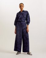 Maurah Floral Print Wide Leg Trousers