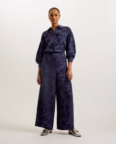 Maurah Floral Print Wide Leg Trousers