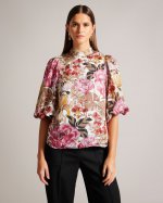 Jaylaah Floral Balloon Sleeve Blouse