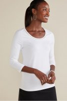 Ambre Rhinestone SUPIMA Scoop Neck Tee