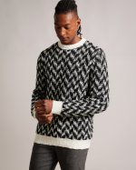 Chalke Wool Blend Chevron Knit Jumper