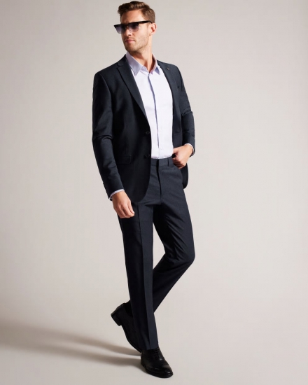 Forbyts Navy Puppytooth Trousers - Click Image to Close