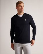 Kenton Merino Wool Contrast Detail Knitted Jumper