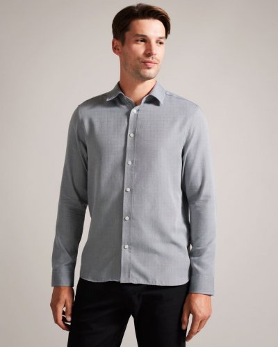 Crotone Long Sleeve Herringbone Shirt