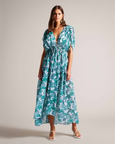 Luisah Floral Maxi Beach Cover Up