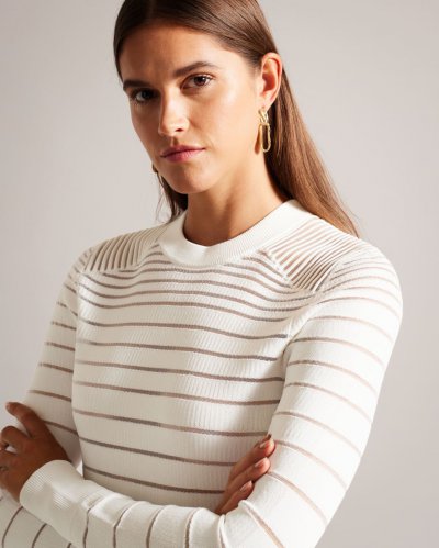 Beccar Cut-Out Stripe Fitted Jumper