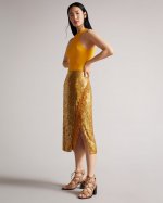 Signora Sequin Column Slip Skirt