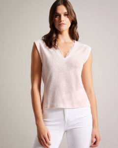 Effiy V-Neck Vest With Lace Neckline