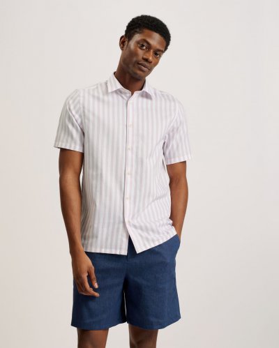 Arschot Short Sleeve Striped Cotton Shirt