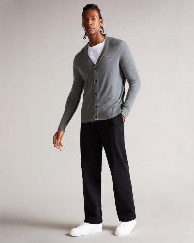 Stepney Merino wool long sleeved V-neck cardigan