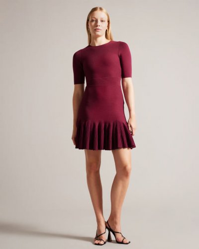 Josafee Knitted Fit And Flare Mini Dress