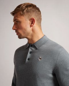 Wembley Merino Wool Long Sleeve Polo Shirt