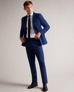 Apollot Slim Fit Wool And Silk Check Trousers